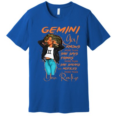 Gemini Girl Knows More Than She Says Premium T-Shirt