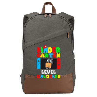 Game Gaming Kindergarten Level Unlocked Back To School Gift Cotton Canvas Backpack