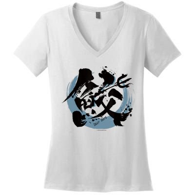 【Gawr Gura】Hololive Kanji Women's V-Neck T-Shirt