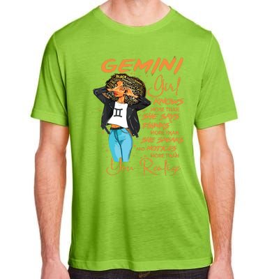 Gemini Girl Knows More Than She Says For Black Women Adult ChromaSoft Performance T-Shirt