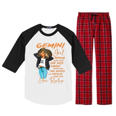 Gemini Girl Knows More Than She Says For Black Women Raglan Sleeve Pajama Set