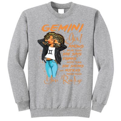 Gemini Girl Knows More Than She Says For Black Women Tall Sweatshirt