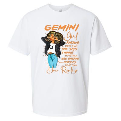 Gemini Girl Knows More Than She Says For Black Women Sueded Cloud Jersey T-Shirt