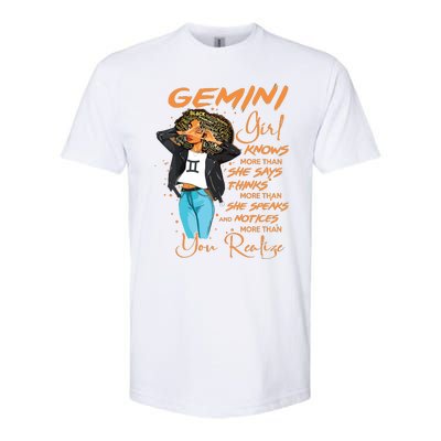 Gemini Girl Knows More Than She Says For Black Women Softstyle® CVC T-Shirt