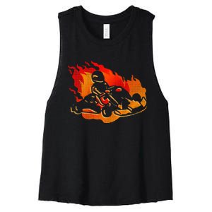 Gokart Go Karts Motorsports Kart Racing Women's Racerback Cropped Tank