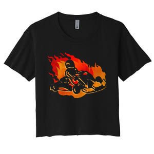 Gokart Go Karts Motorsports Kart Racing Women's Crop Top Tee