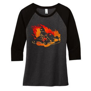 Gokart Go Karts Motorsports Kart Racing Women's Tri-Blend 3/4-Sleeve Raglan Shirt