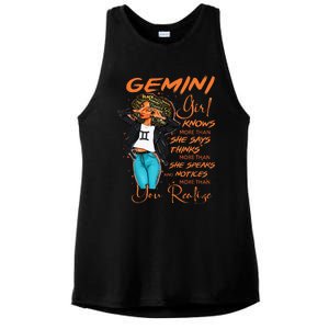 Gemini Girl Knows More Than She Says Ladies PosiCharge Tri-Blend Wicking Tank