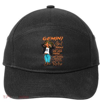 Gemini Girl Knows More Than She Says 7-Panel Snapback Hat