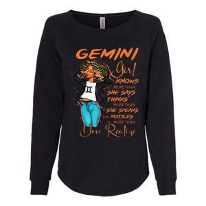 Gemini Girl Knows More Than She Says Womens California Wash Sweatshirt