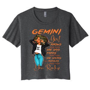 Gemini Girl Knows More Than She Says Women's Crop Top Tee