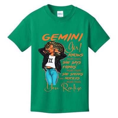 Gemini Girl Knows More Than She Says Kids T-Shirt