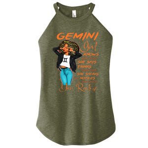 Gemini Girl Knows More Than She Says Women's Perfect Tri Rocker Tank