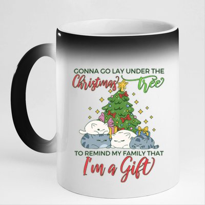 Gonna Go Lay Under The Christmas Tree Sarcastic Xmas Gift 11oz Black Color Changing Mug