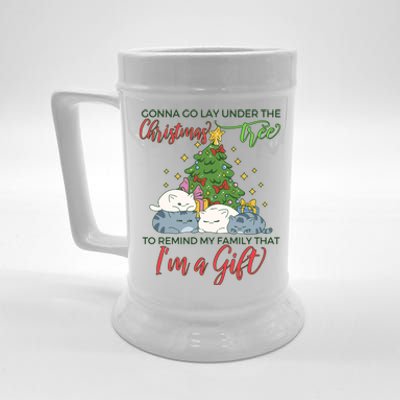 Gonna Go Lay Under The Christmas Tree Sarcastic Xmas Gift Beer Stein