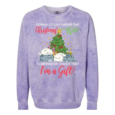 Gonna Go Lay Under The Christmas Tree Sarcastic Xmas Gift Colorblast Crewneck Sweatshirt