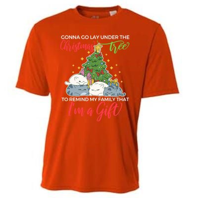 Gonna Go Lay Under The Christmas Tree Sarcastic Xmas Gift Cooling Performance Crew T-Shirt