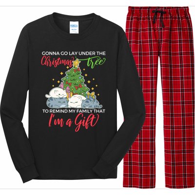 Gonna Go Lay Under The Christmas Tree Sarcastic Xmas Gift Long Sleeve Pajama Set