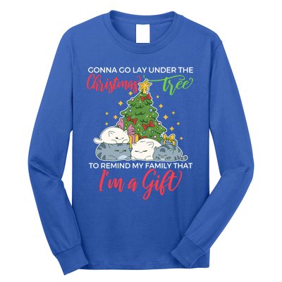 Gonna Go Lay Under The Christmas Tree Sarcastic Xmas Gift Long Sleeve Shirt