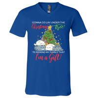 Gonna Go Lay Under The Christmas Tree Sarcastic Xmas Gift V-Neck T-Shirt