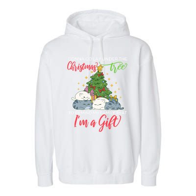 Gonna Go Lay Under The Christmas Tree Sarcastic Xmas Gift Garment-Dyed Fleece Hoodie