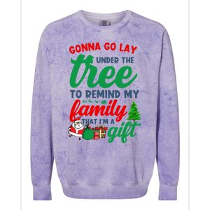 Gonna Go Lay Under The Tree Christmas Family Matching Xmas Meaningful Gift Colorblast Crewneck Sweatshirt