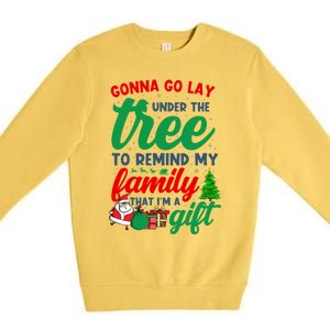 Gonna Go Lay Under The Tree Christmas Family Matching Xmas Meaningful Gift Premium Crewneck Sweatshirt