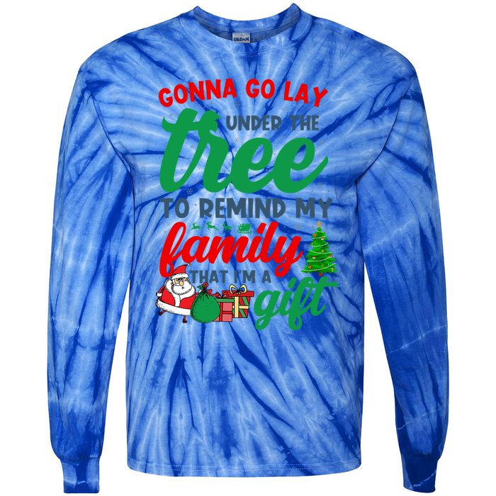 Gonna Go Lay Under The Tree Christmas Family Matching Xmas Meaningful Gift Tie-Dye Long Sleeve Shirt