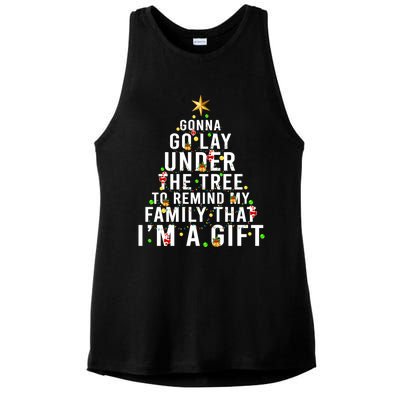 Gonna Go Lay Under The Tree Christmas Funny Gift Ladies PosiCharge Tri-Blend Wicking Tank