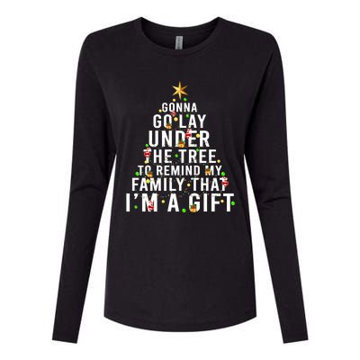 Gonna Go Lay Under The Tree Christmas Funny Gift Womens Cotton Relaxed Long Sleeve T-Shirt