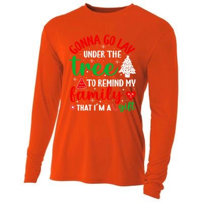 Gonna Go Lay Under The Tree Christmas Funny XMas Pajama Gift Cooling Performance Long Sleeve Crew