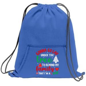 Gonna Go Lay Under The Tree Christmas Funny XMas Pajama Gift Sweatshirt Cinch Pack Bag