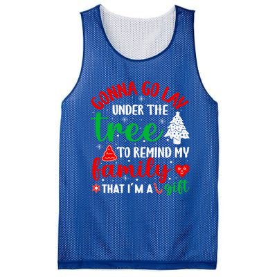 Gonna Go Lay Under The Tree Christmas Funny XMas Pajama Gift Mesh Reversible Basketball Jersey Tank