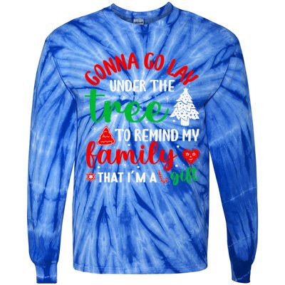 Gonna Go Lay Under The Tree Christmas Funny XMas Pajama Gift Tie-Dye Long Sleeve Shirt