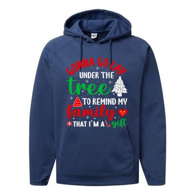 Gonna Go Lay Under The Tree Christmas Funny XMas Pajama Gift Performance Fleece Hoodie