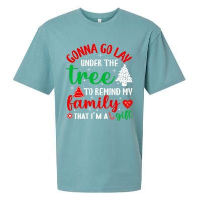 Gonna Go Lay Under The Tree Christmas Funny XMas Pajama Gift Sueded Cloud Jersey T-Shirt