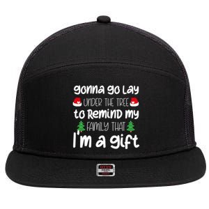 Gonna Go Lay Under The Tree Christmas Funny XMas Pajama Gift 7 Panel Mesh Trucker Snapback Hat