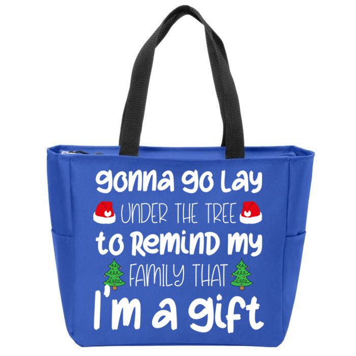 Gonna Go Lay Under The Tree Christmas Funny XMas Pajama Gift Zip Tote Bag