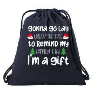 Gonna Go Lay Under The Tree Christmas Funny XMas Pajama Gift Drawstring Bag