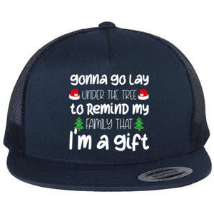 Gonna Go Lay Under The Tree Christmas Funny XMas Pajama Gift Flat Bill Trucker Hat