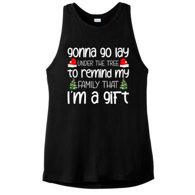 Gonna Go Lay Under The Tree Christmas Tree Santa Xmas Party Gift Ladies PosiCharge Tri-Blend Wicking Tank