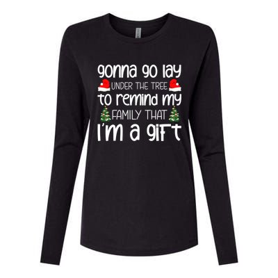 Gonna Go Lay Under The Tree Christmas Tree Santa Xmas Party Gift Womens Cotton Relaxed Long Sleeve T-Shirt