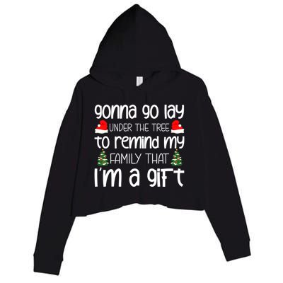 Gonna Go Lay Under The Tree Christmas Tree Santa Xmas Party Gift Crop Fleece Hoodie