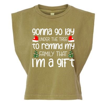 Gonna Go Lay Under The Tree Christmas Tree Santa Xmas Party Gift Garment-Dyed Women's Muscle Tee