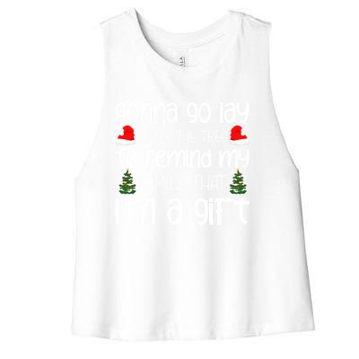 Gonna Go Lay Under The Tree Christmas Tree Santa Xmas Party Gift Women's Racerback Cropped Tank