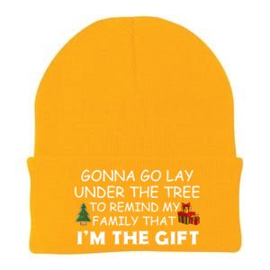 Gonna Go Lay Under The Tree Family Matching Christmas Humor Great Gift Knit Cap Winter Beanie