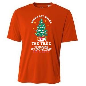 Gonna Go Lay Under The Tree Funny Family Christmas Sarcastic Cool Gift Cooling Performance Crew T-Shirt