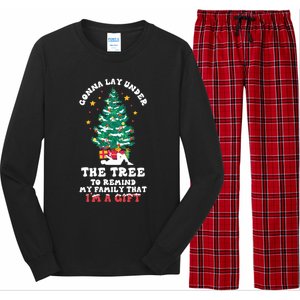 Gonna Go Lay Under The Tree Funny Family Christmas Sarcastic Cool Gift Long Sleeve Pajama Set