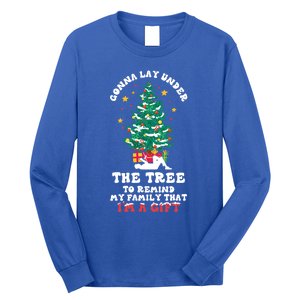 Gonna Go Lay Under The Tree Funny Family Christmas Sarcastic Cool Gift Long Sleeve Shirt