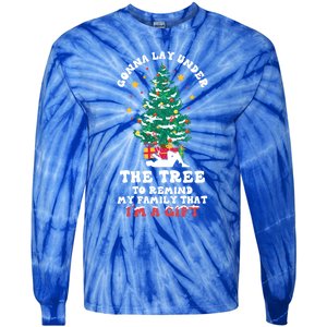 Gonna Go Lay Under The Tree Funny Family Christmas Sarcastic Cool Gift Tie-Dye Long Sleeve Shirt